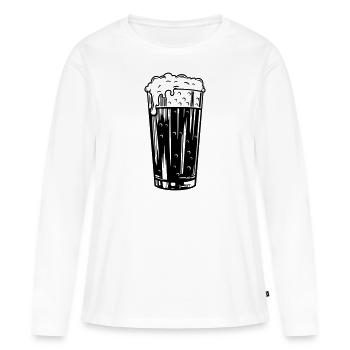 Bière - T-shirt manches longues Premium bio Femme - blanc - Devant - Julia (174cm)
