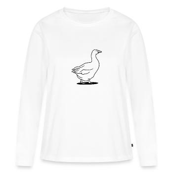 Gans - Frauen Premium Bio Langarmshirt - Weiß - Vorne - Julia (174cm)