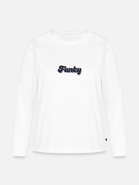 Funky Retro - Frauen Premium Bio Langarmshirt - Weiß