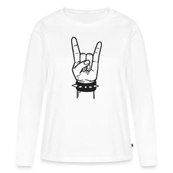 Metal-Musik Metal-Musik - Frauen Premium Bio Langarmshirt - Weiß - Vorne - Julia (174cm)