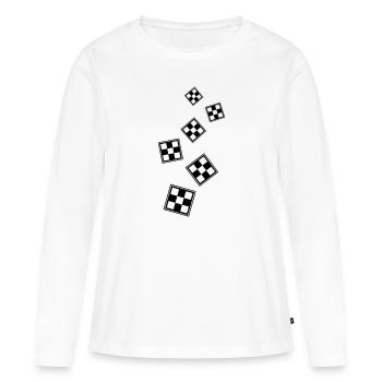 symbole de l’échiquier - T-shirt manches longues Premium bio Femme - blanc - Devant - Julia (174cm)