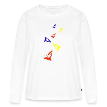Microscope Icon Symbol - Women's Premium Organic Long Sleeve Shirt - white - Front - Julia (174cm)