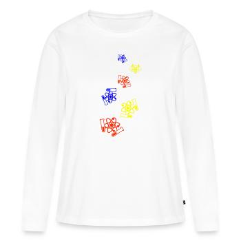 Symbole du tube à essai - T-shirt manches longues Premium bio Femme - blanc - Devant - Julia (174cm)