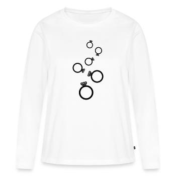 Eheringe symbol - Frauen Premium Bio Langarmshirt - Weiß - Vorne - Julia (174cm)