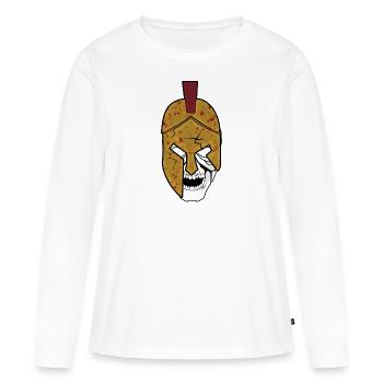 Gladiator avec casque - T-shirt manches longues Premium bio Femme - blanc - Devant - Julia (174cm)
