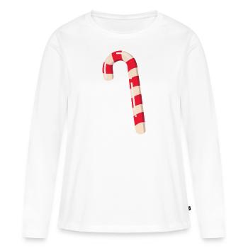 Zuckerstange - Frauen Premium Bio Langarmshirt - Weiß - Vorne - Julia (174cm)
