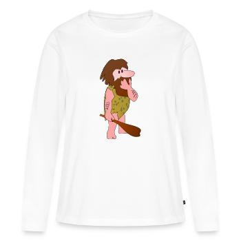 neanderthal cave man caveman steinzeit11 - Women's Premium Organic Long Sleeve Shirt - white - Front - Julia (174cm)