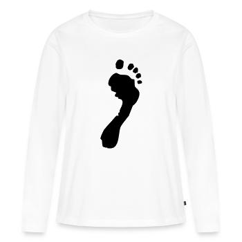 Fussabdruck - Frauen Premium Bio Langarmshirt - Weiß - Vorne - Julia (174cm)