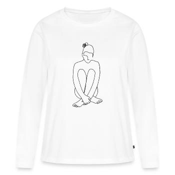 Inside - Frauen Premium Bio Langarmshirt - Weiß - Vorne - Julia (174cm)