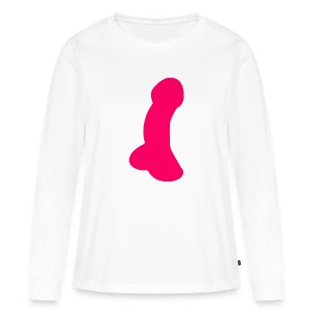 coq - bite - coq - T-shirt manches longues Premium bio Femme - blanc - Devant - Julia (174cm)