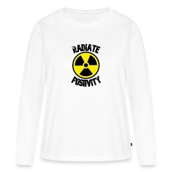 Positivité rayonnée - T-shirt manches longues Premium bio Femme - blanc - Devant - Julia (174cm)