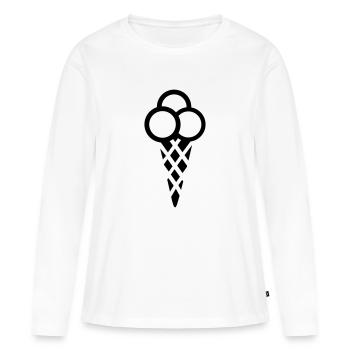 Eis - Frauen Premium Bio Langarmshirt - Weiß - Vorne - Julia (174cm)