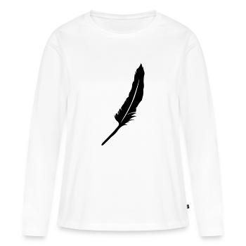 feder - Frauen Premium Bio Langarmshirt - Weiß - Vorne - Julia (174cm)