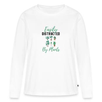 Plantes - T-shirt manches longues Premium bio Femme - blanc - Devant - Julia (174cm)