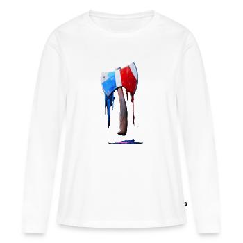 Axt - Frauen Premium Bio Langarmshirt - Weiß - Vorne - Julia (174cm)