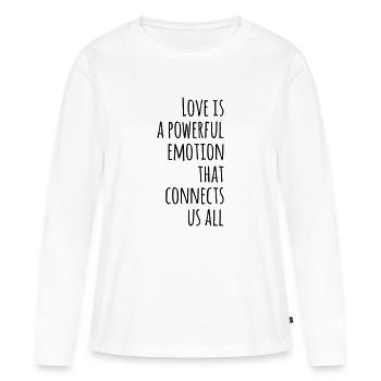 Citation d’amour Citation Idée cadeau - T-shirt manches longues Premium bio Femme - blanc - Devant - Julia (174cm)