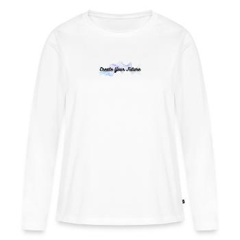 Renforcez votre chemin : créez votre avenir - T-shirt manches longues Premium bio Femme - blanc - Devant - Julia (174cm)