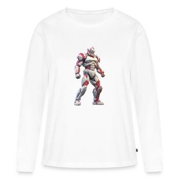 Combattant - T-shirt manches longues Premium bio Femme - blanc - Devant - Julia (174cm)