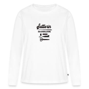 Sattlerin in Ausbildung Sattlerausbildung Lehre - Frauen Premium Bio Langarmshirt - Weiß - Vorne - Julia (174cm)