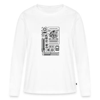 Brainstorm Buddy 8 - Frauen Premium Bio Langarmshirt - Weiß - Vorne - Julia (174cm)