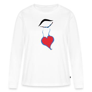 WEINEN SIE EINE LIEBE - Frauen Premium Bio Langarmshirt - Weiß - Vorne - Julia (174cm)