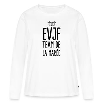EVJF Team de la mariée - T-shirt manches longues Premium bio Femme - blanc - Devant - Julia (174cm)