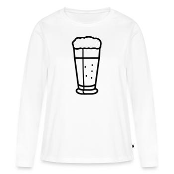 Bière - T-shirt manches longues Premium bio Femme - blanc - Devant - Julia (174cm)