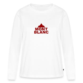 Mont-Blanc Berg - Frauen Premium Bio Langarmshirt - Weiß - Vorne - Julia (174cm)