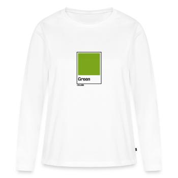 COULEURS Vert - T-shirt manches longues Premium bio Femme - blanc - Devant - Julia (174cm)