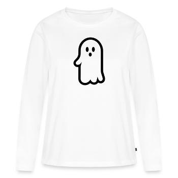 Fantôme - T-shirt manches longues Premium bio Femme - blanc - Devant - Julia (174cm)
