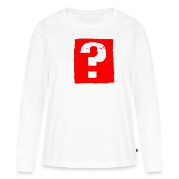Fragezeichen! - Frauen Premium Bio Langarmshirt - Weiß - Vorne - Julia (174cm)