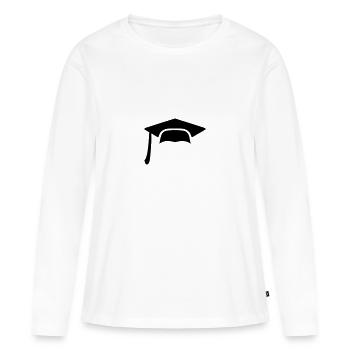 Hat diploma icon 7062 - Women's Premium Organic Long Sleeve Shirt - white - Front - Julia (174cm)