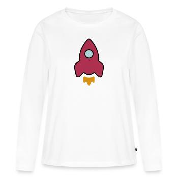 fusée - T-shirt manches longues Premium bio Femme - blanc - Devant - Julia (174cm)