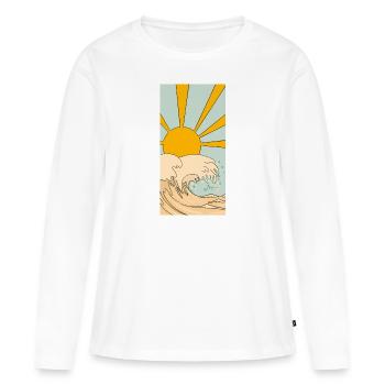 Sun and Waves - T-shirt manches longues Premium bio Femme - blanc - Devant - Julia (174cm)