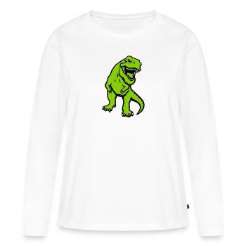 T-rex - T-shirt manches longues Premium bio Femme - blanc - Devant - Julia (174cm)