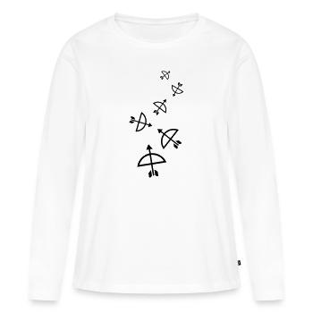 Arc et flèche - T-shirt manches longues Premium bio Femme - blanc - Devant - Julia (174cm)