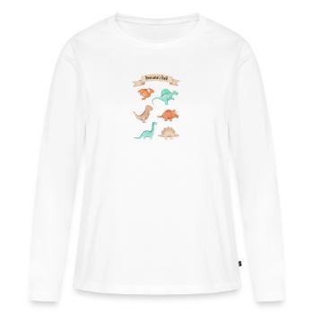 Dinosaur’s park - T-shirt manches longues Premium bio Femme - blanc - Devant - Julia (174cm)