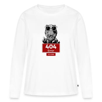 Les dinosaures et l’internet - T-shirt manches longues Premium bio Femme - blanc - Devant - Julia (174cm)