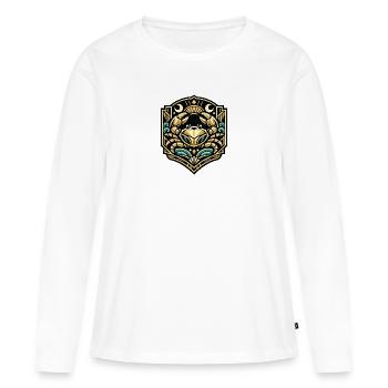 Goldene Wellenkrabbe Schild - Frauen Premium Bio Langarmshirt - Weiß - Vorne - Julia (174cm)