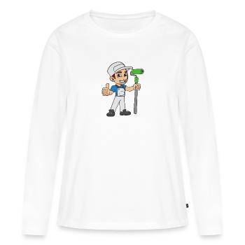 Maler - Frauen Premium Bio Langarmshirt - Weiß - Vorne - Julia (174cm)
