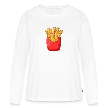 Frites frites - T-shirt manches longues Premium bio Femme - blanc - Devant - Julia (174cm)