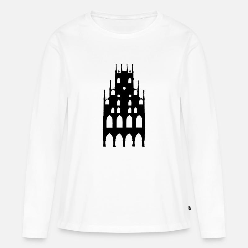 Münster - Frauen Premium Bio Langarmshirt - Weiß
