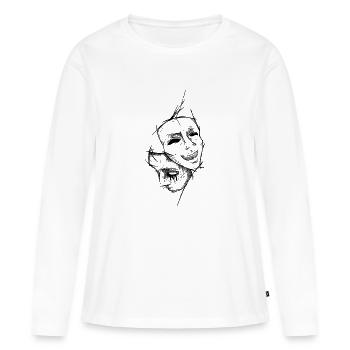 Fake Smiles - Frauen Premium Bio Langarmshirt - Weiß - Vorne - Julia (174cm)