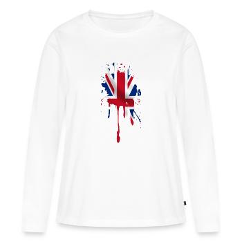 union jack - T-shirt manches longues Premium bio Femme - blanc - Devant - Julia (174cm)