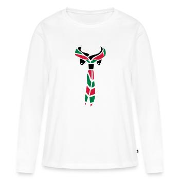 Pfadfinder Schal - Frauen Premium Bio Langarmshirt - Weiß - Vorne - Julia (174cm)