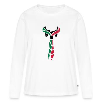 Pfadfinder Schal - Frauen Premium Bio Langarmshirt - Weiß - Vorne - Julia (174cm)