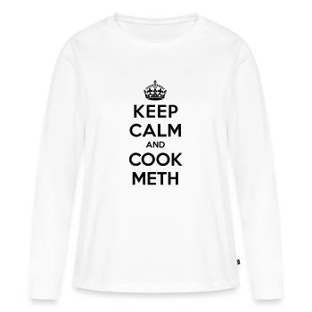 Keep calm and cook meth (Breaking Bad) - T-shirt manches longues Premium bio Femme - blanc - Devant - Julia (174cm)