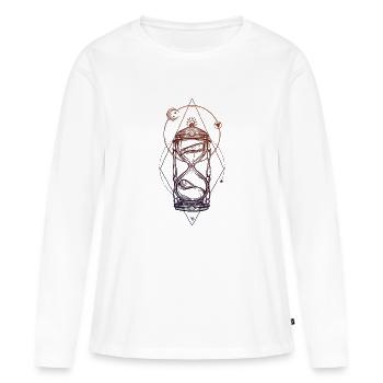 sablier - T-shirt manches longues Premium bio Femme - blanc - Devant - Julia (174cm)