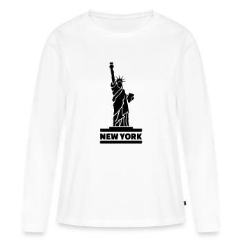 New York - T-shirt manches longues Premium bio Femme - blanc - Devant - Julia (174cm)