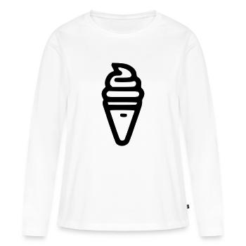 Eis - Frauen Premium Bio Langarmshirt - Weiß - Vorne - Julia (174cm)